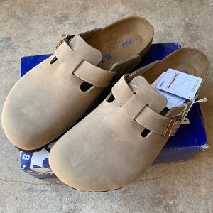 Men’s Birkenstock Boston’s in Taupe Suede